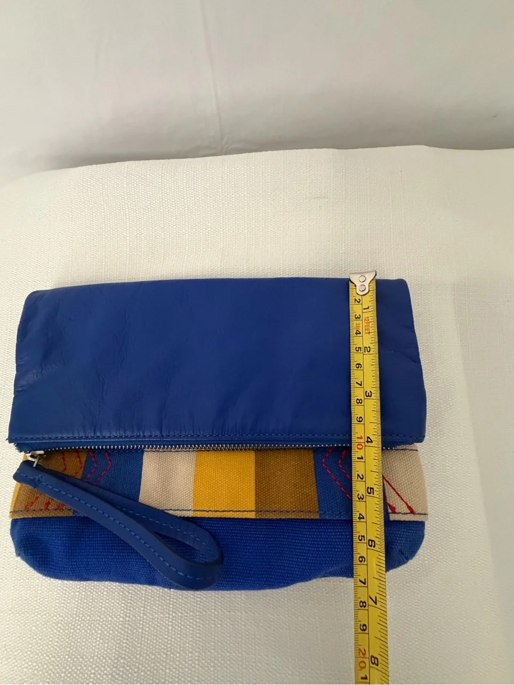 Nixon Tribu Clutch Blue Canvas Leather Wristlet Bag (F272)